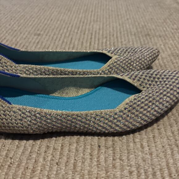 Rothy’s The Point Flats Gold Pink Turquoise Multi Metallic Size 7.5 RETIRED - Picture 3 of 8